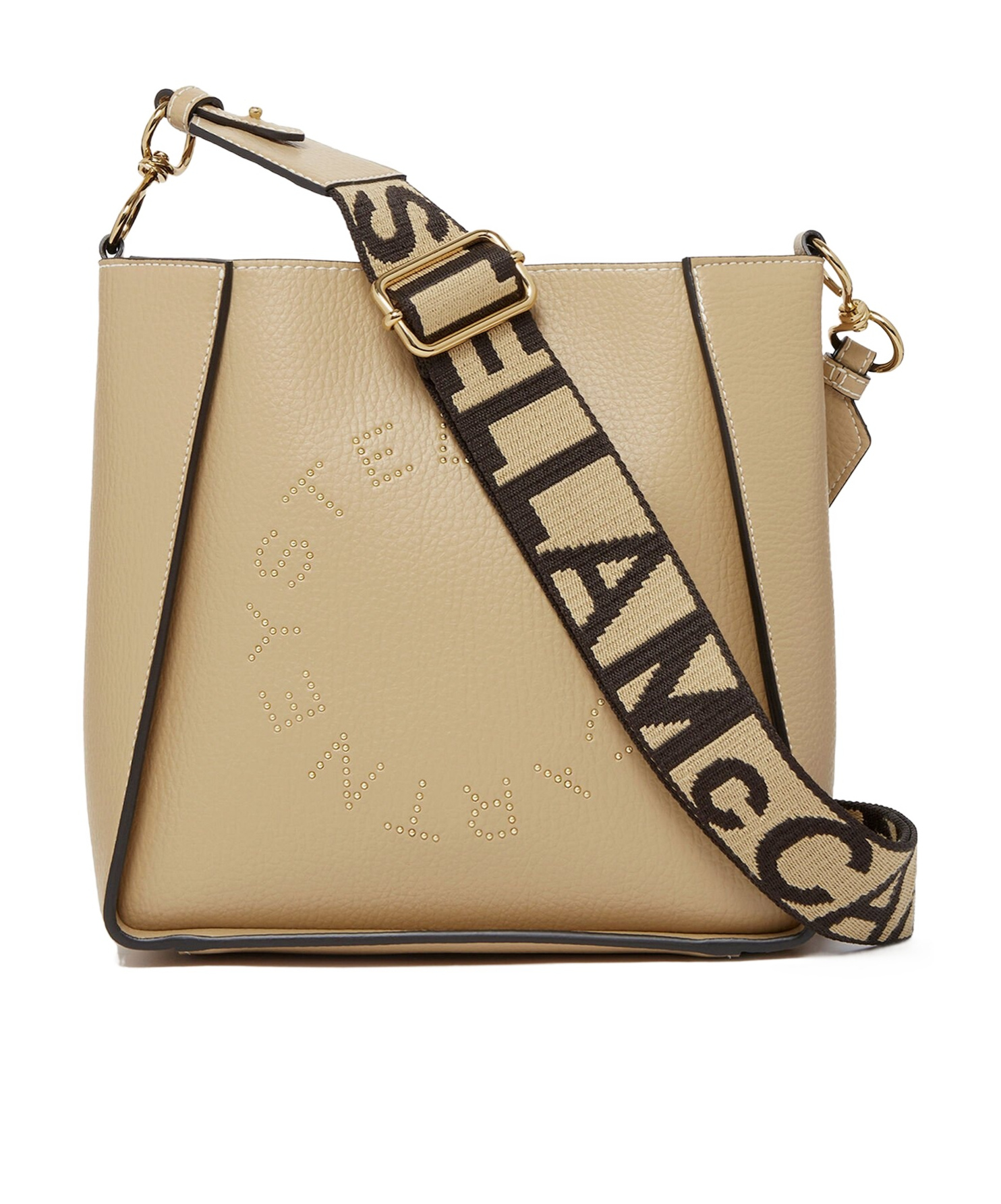 Stella Mccartney Logo Square Crossbody Bag In Nude