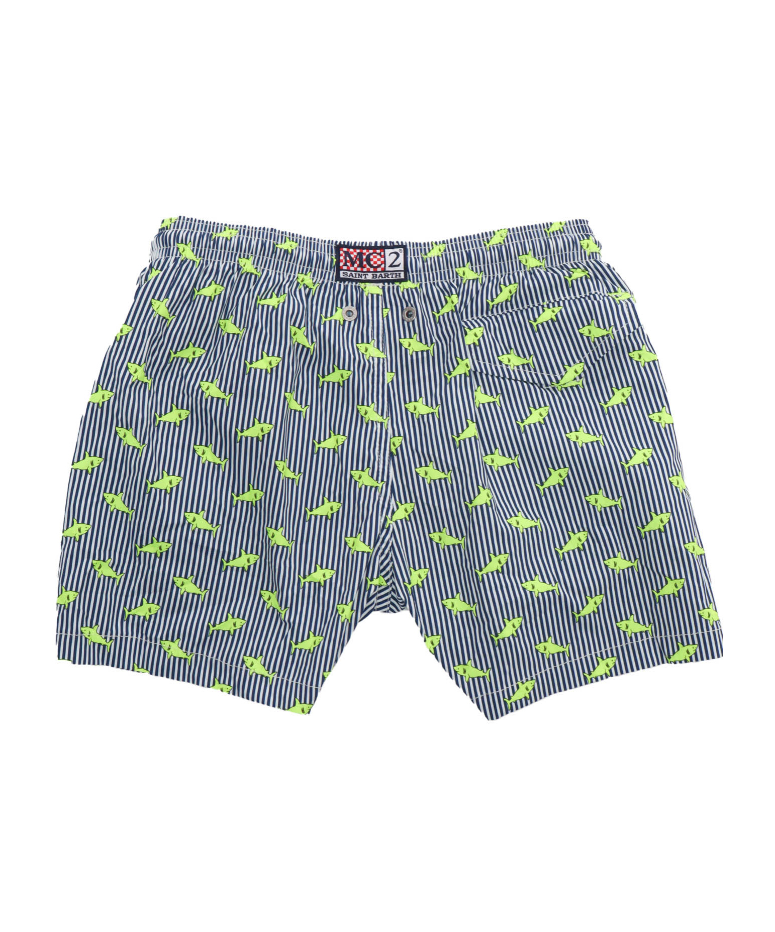 Shop Mc2 Saint Barth Elastic Waist Boxer Shorts In Blue