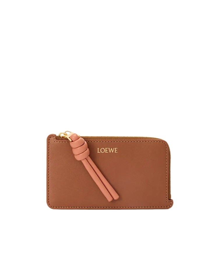 Loewe Knot Coin Cardholder In Shiny Nappa Calfskin In Brown