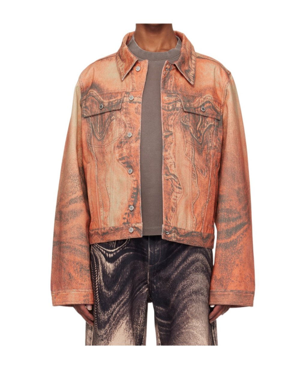 Camperlab Abstract-pattern Denim Jacket In Multicolor