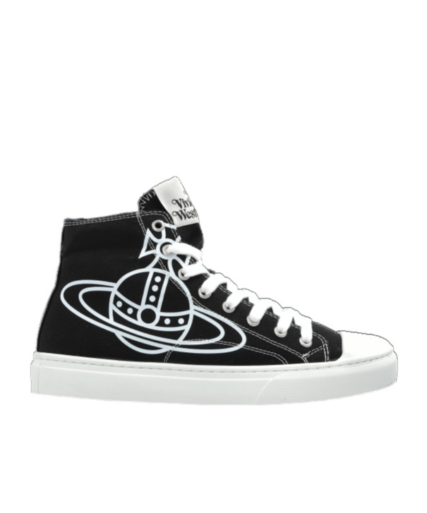Vivienne Westwood High Top Canvas Plimsoll Cotton Black 3-36 Women In Black