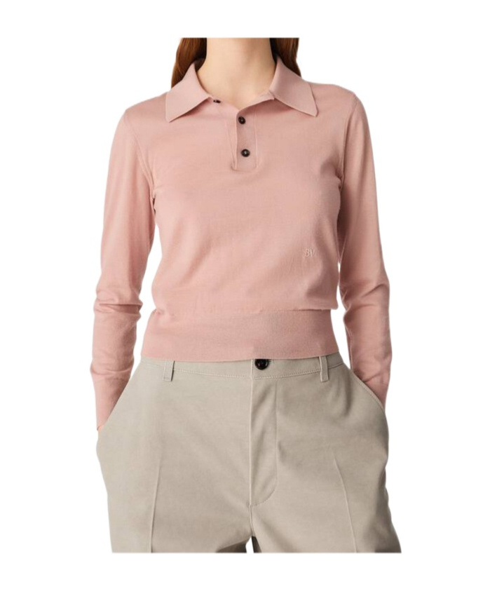 Shop Bottega Veneta Light Fine Cashmere Polo In Nude