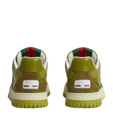 Gucci Re-web Sneaker In Green Gg Fabric Women
