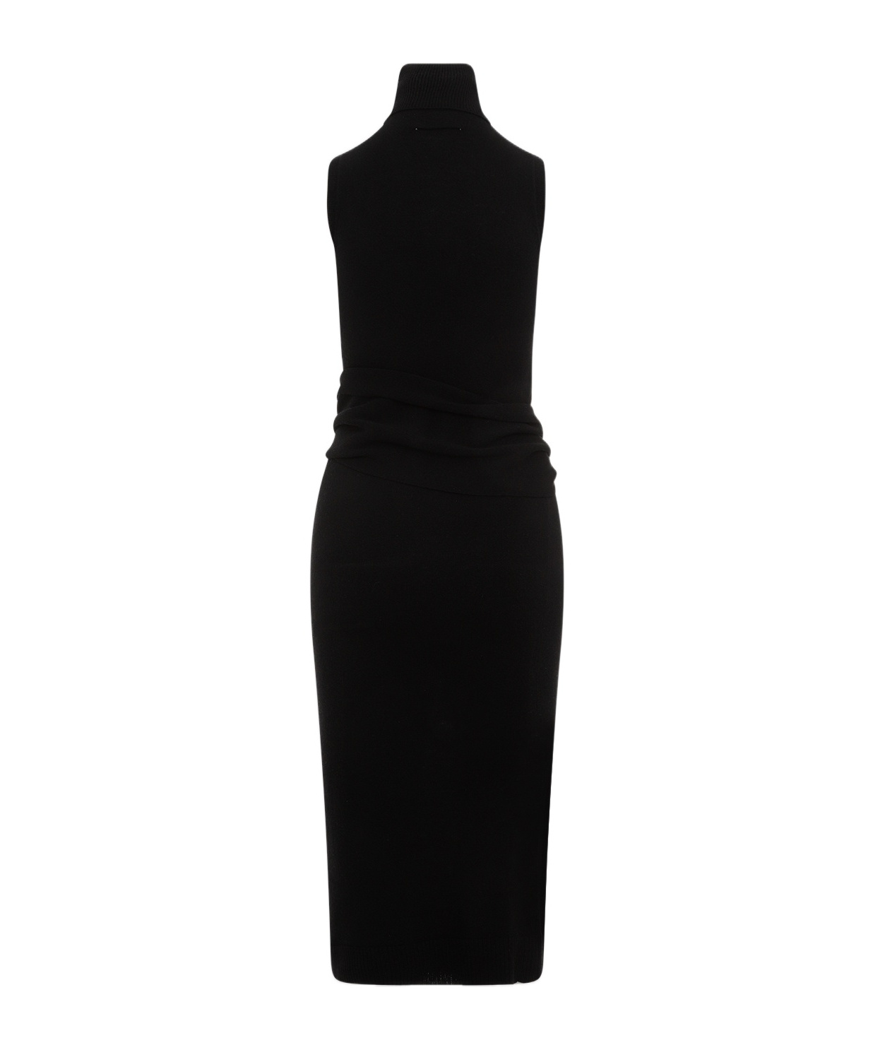 Mm6 Maison Margiela Mm6 By Maison Margiela Black Wool Midi Dress In Black