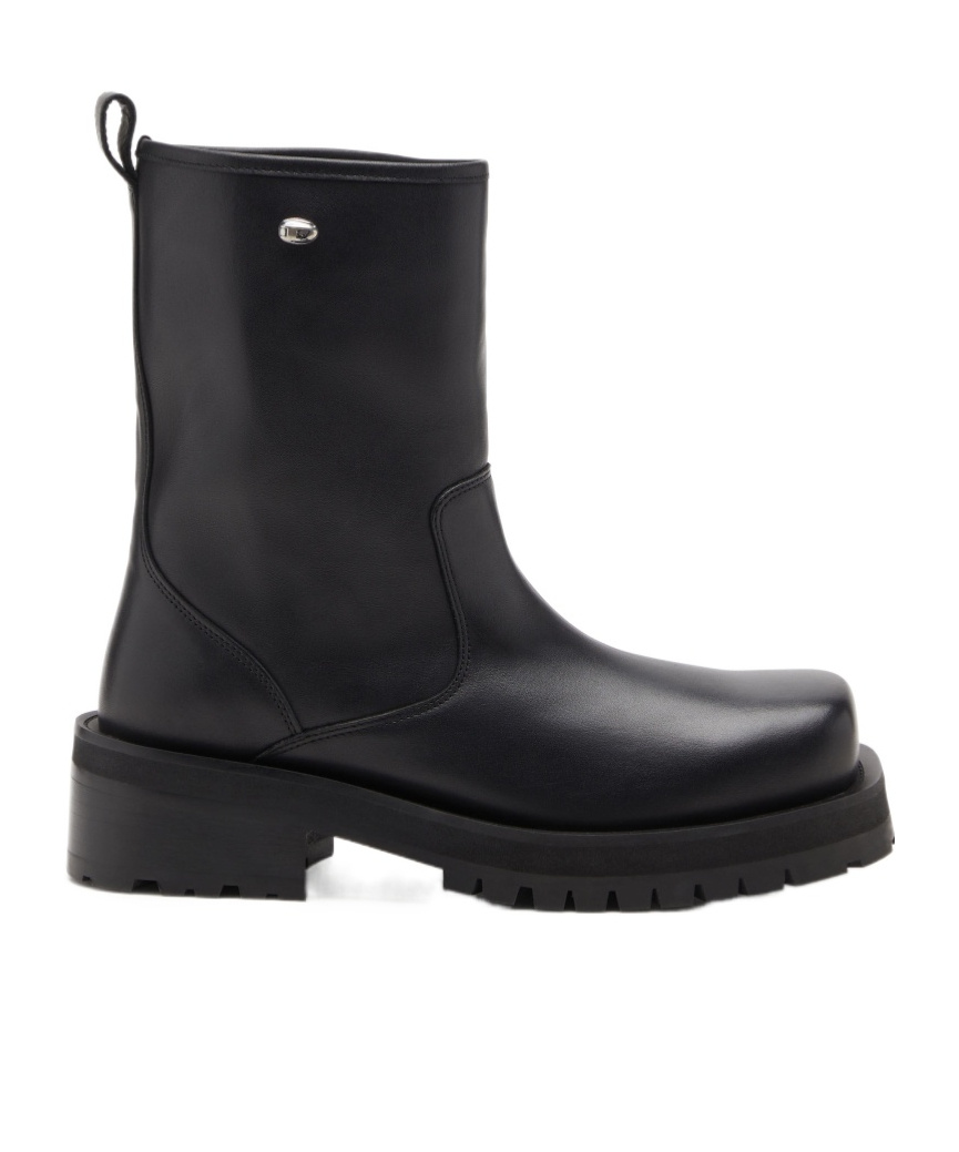 Diesel D-texan Square-toe Boots In Black