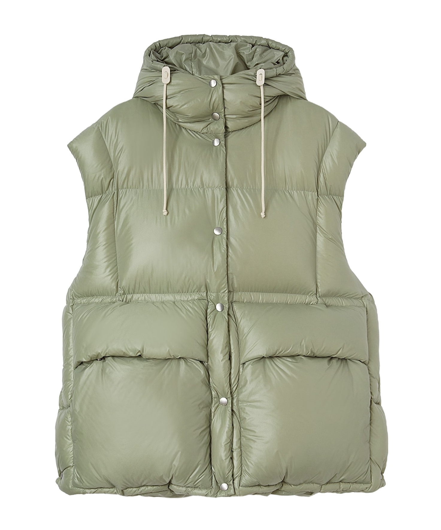 Jil Sander Quilted Down Gilet In Green