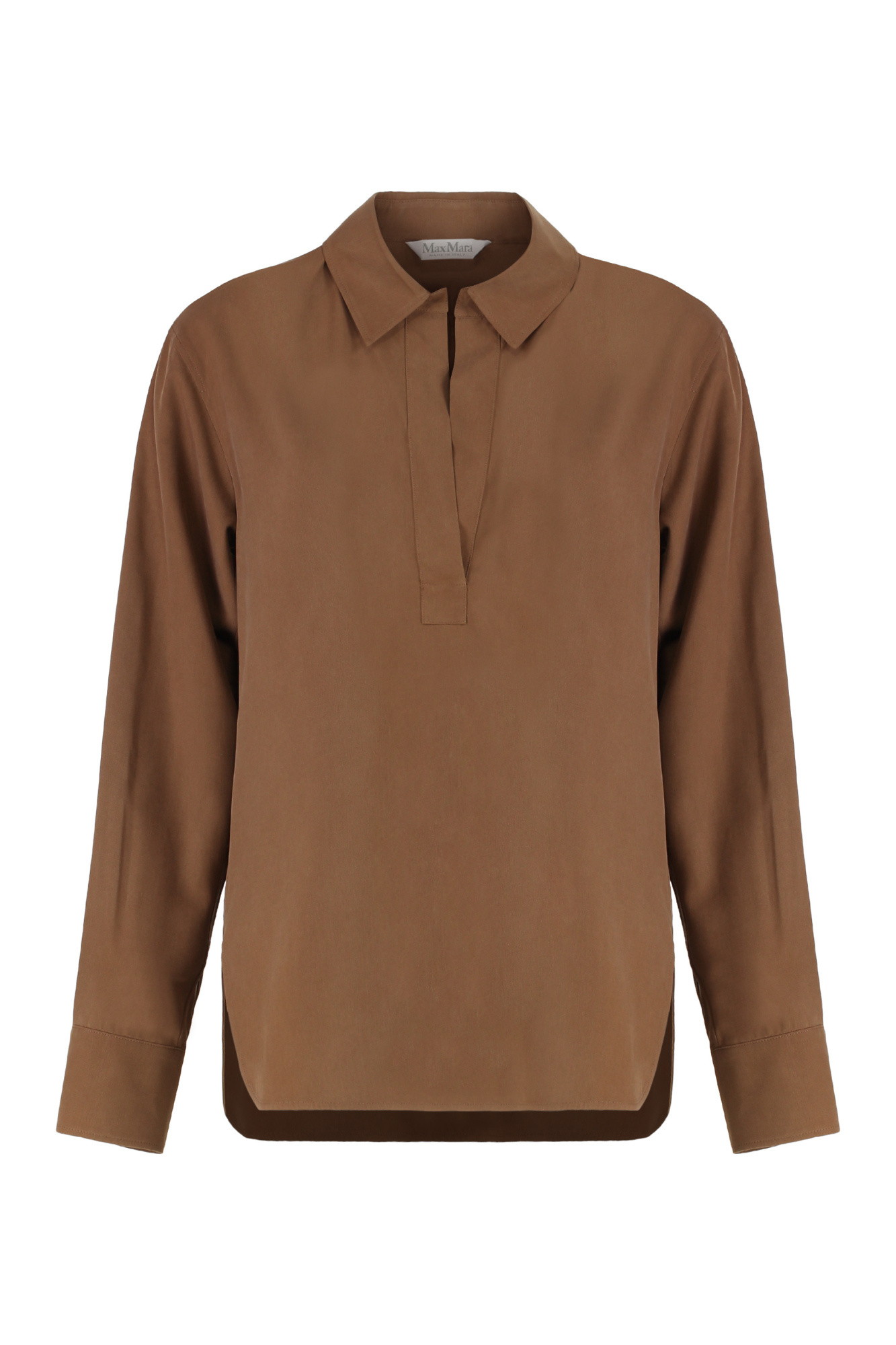 Max Mara Long-sleeved Shirt In Brown