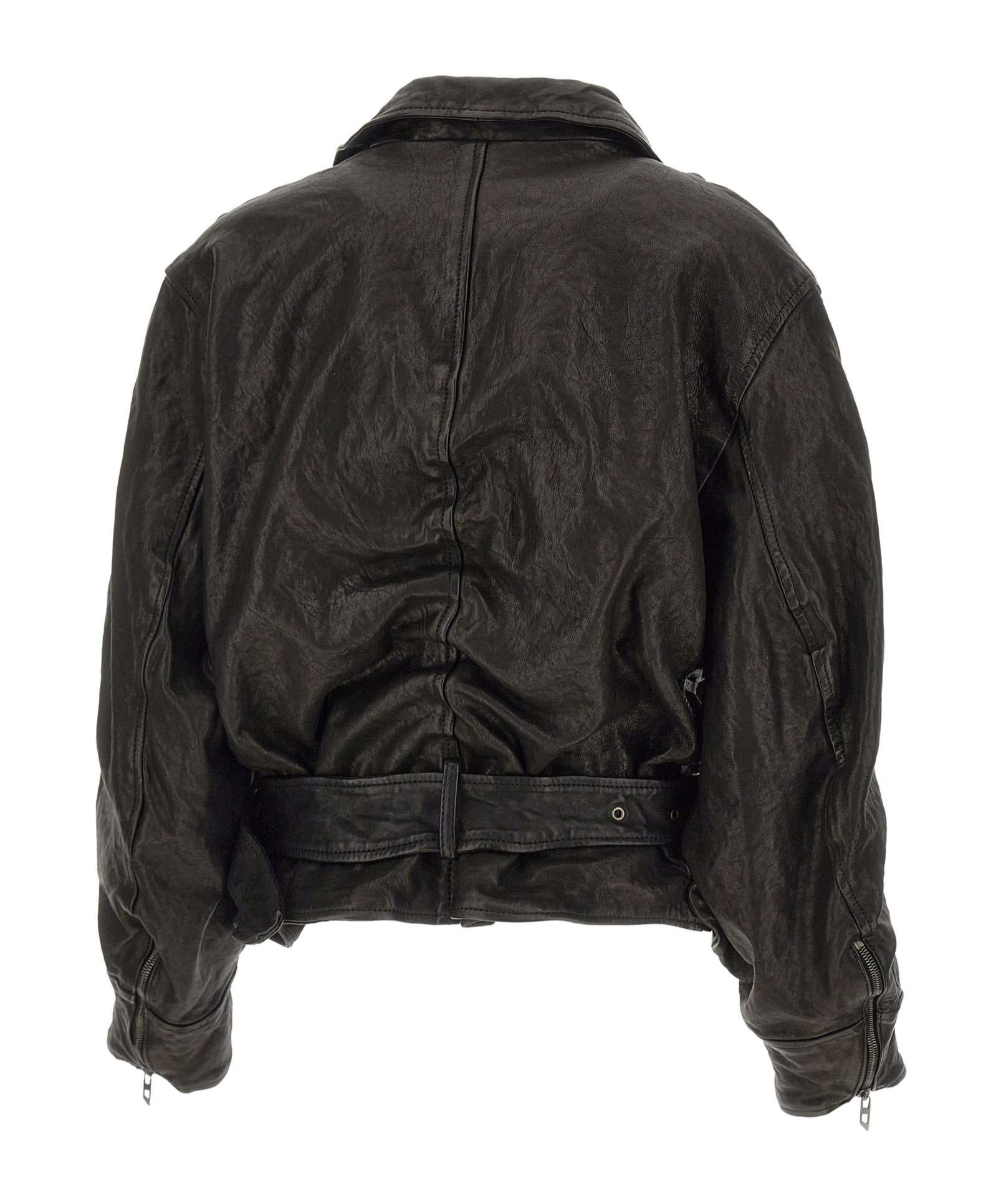 Diesel Zip-up Belted Jacket In Black