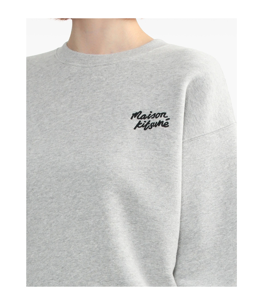 Maison Kitsuné Crew Neck Cotton Sweatshirt In White