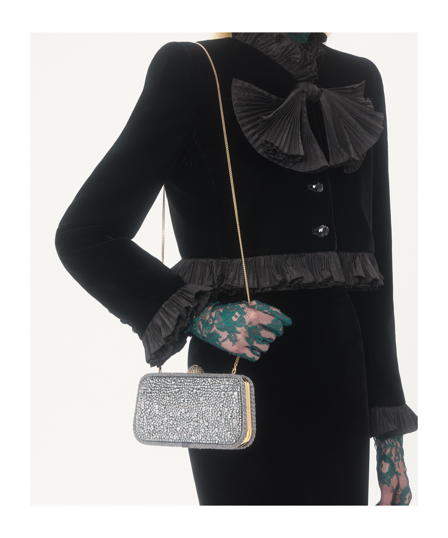 Valentino Garavani  Garavani Carry Secrets Minaudiere With Rhinestones Woman Crystal Uni In Silver