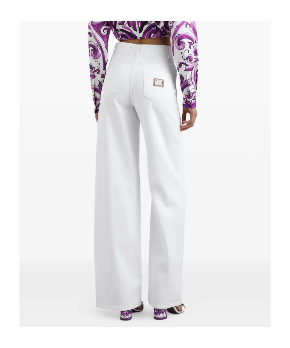 Dolce & Gabbana Trousers Wide-leg Five Pockets In White