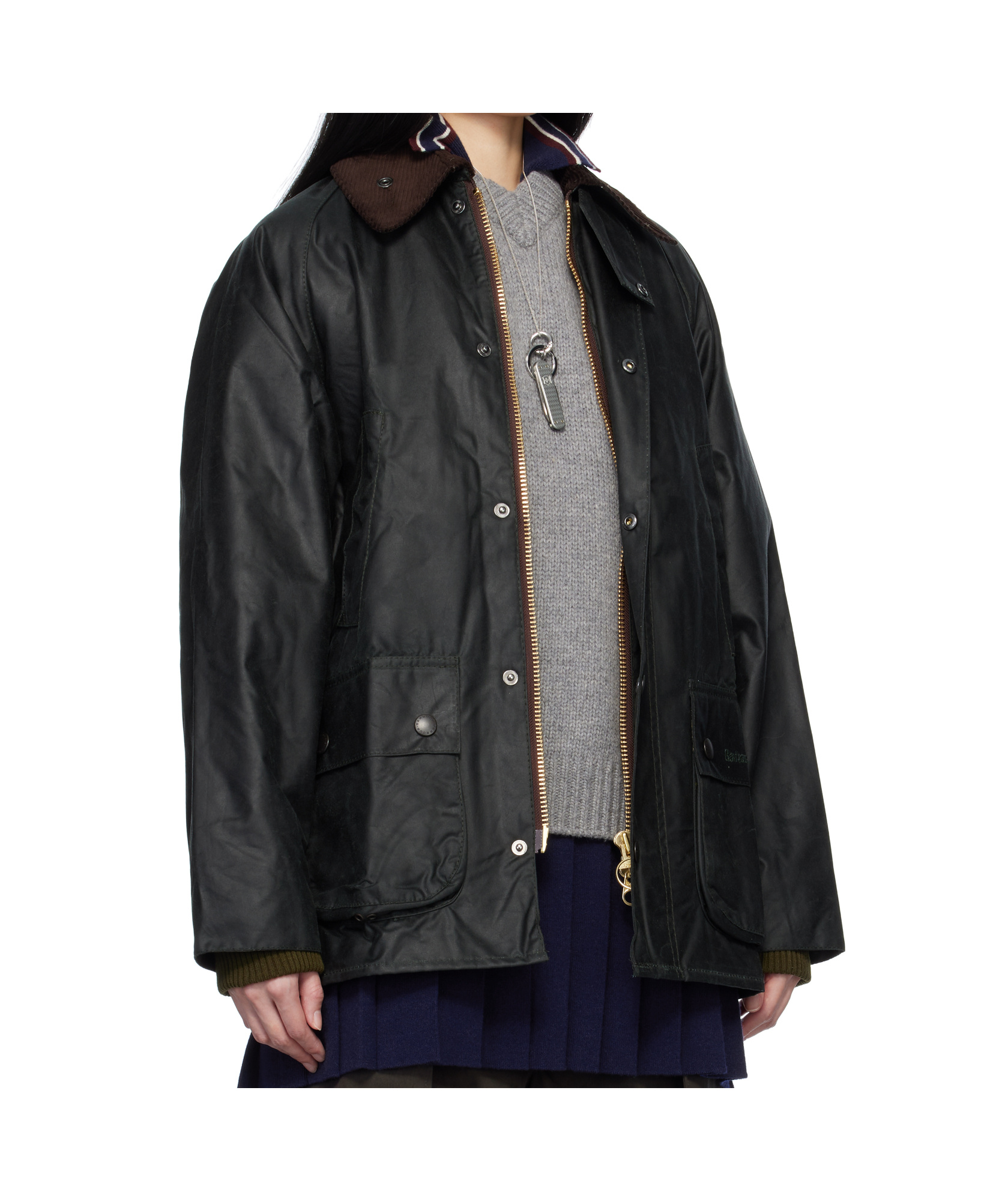 Barbour Lapel Long Sleeve Casual Jacket In Black