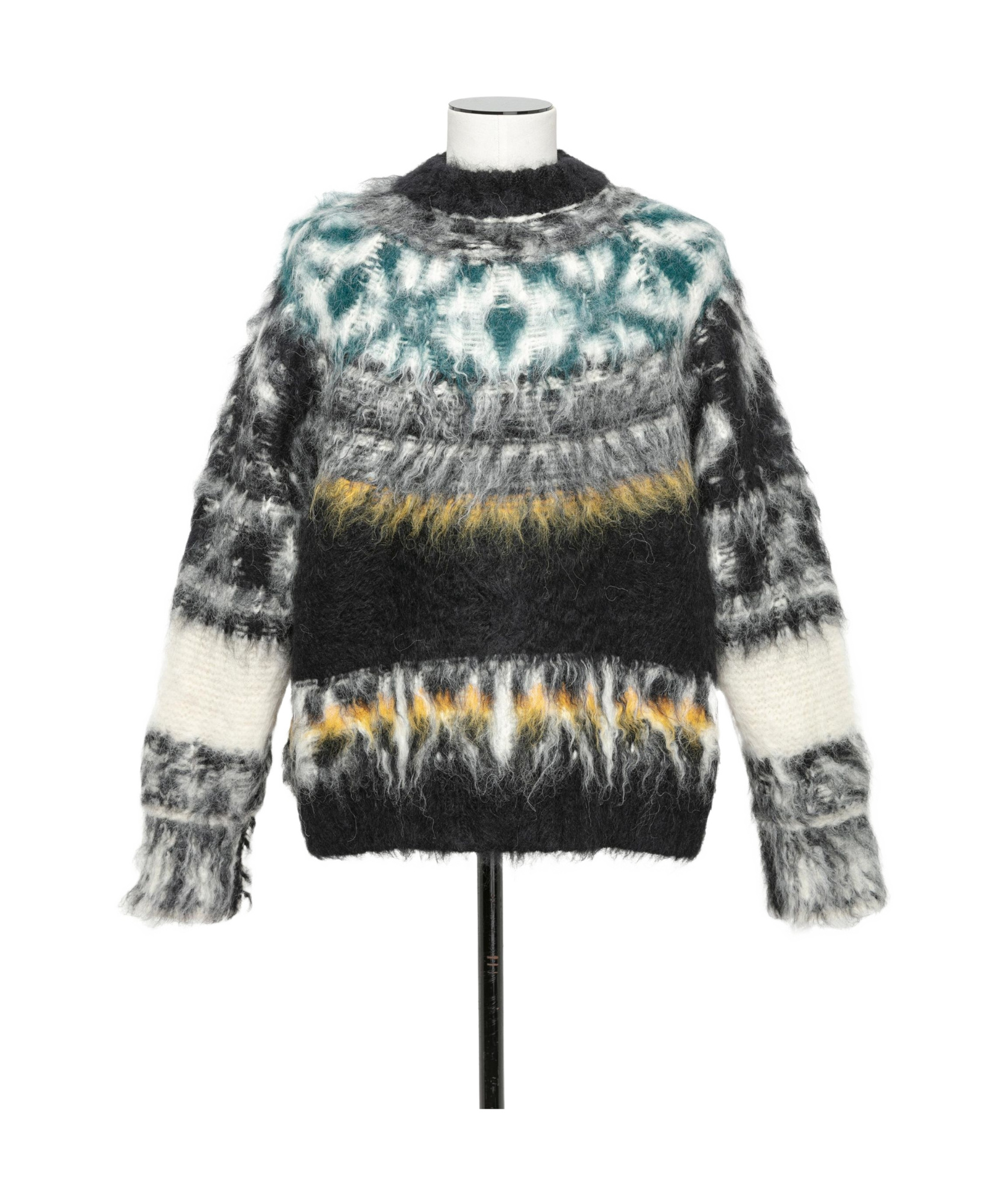 Sacai Pattern Knitted Sweater In Gray