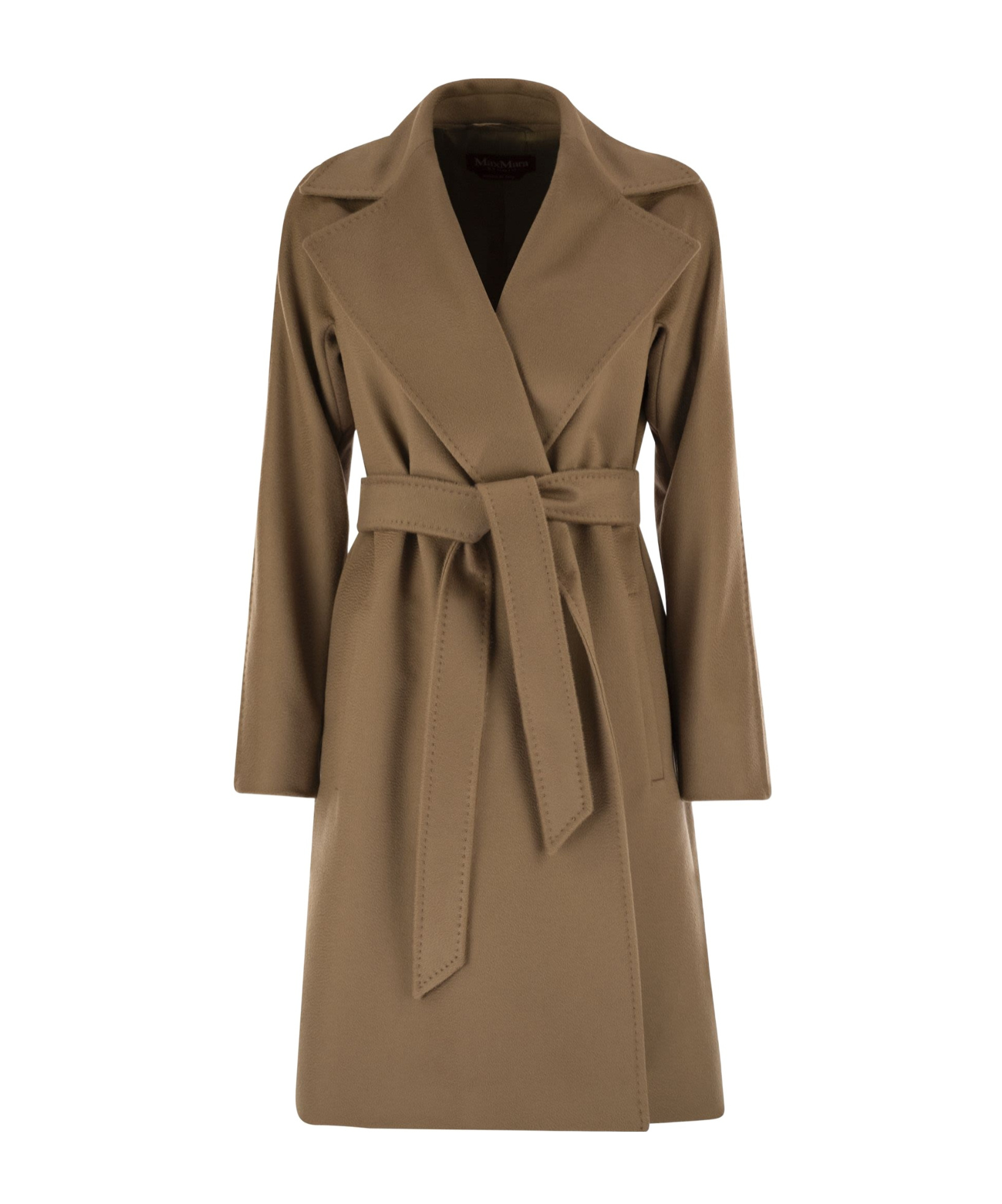 Max Mara Lapel Long-sleeved Coat In Brown