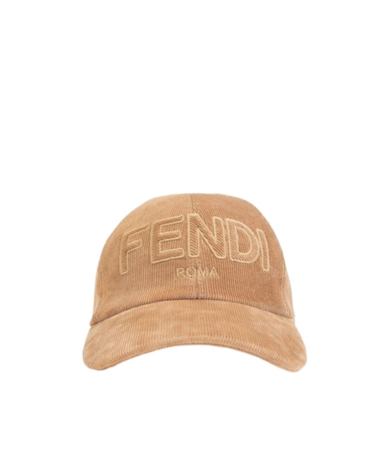 Fendi Logo-appliqué Cap In Nude