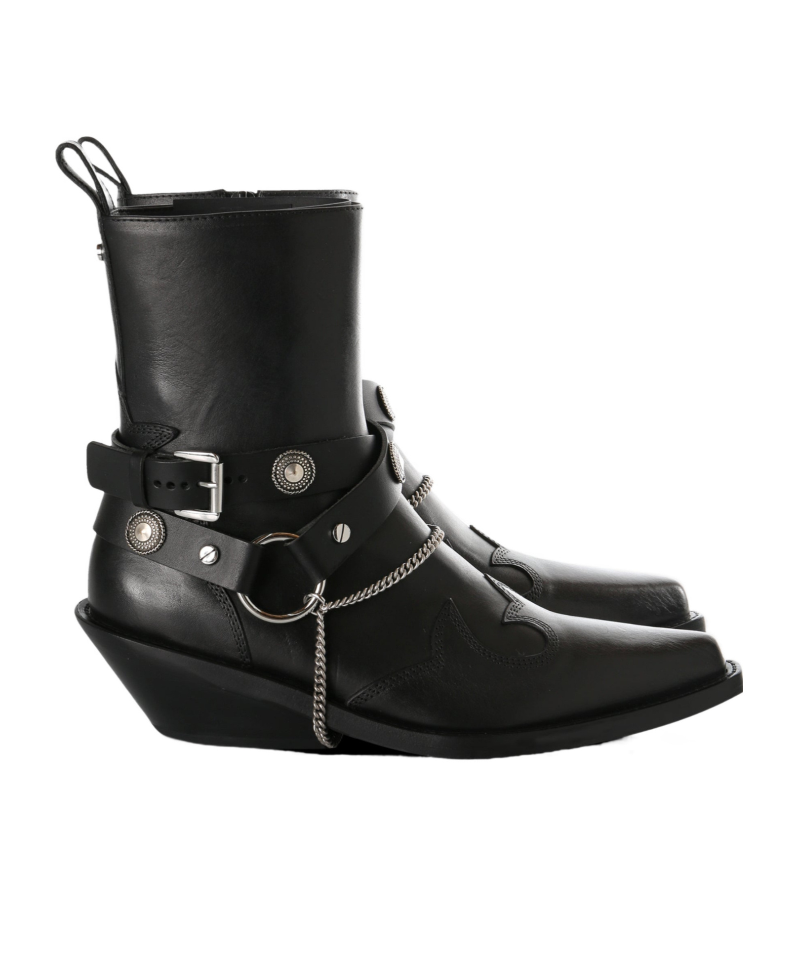 Ann Demeulemeester Ieva Santiags Ankle Boots In Black