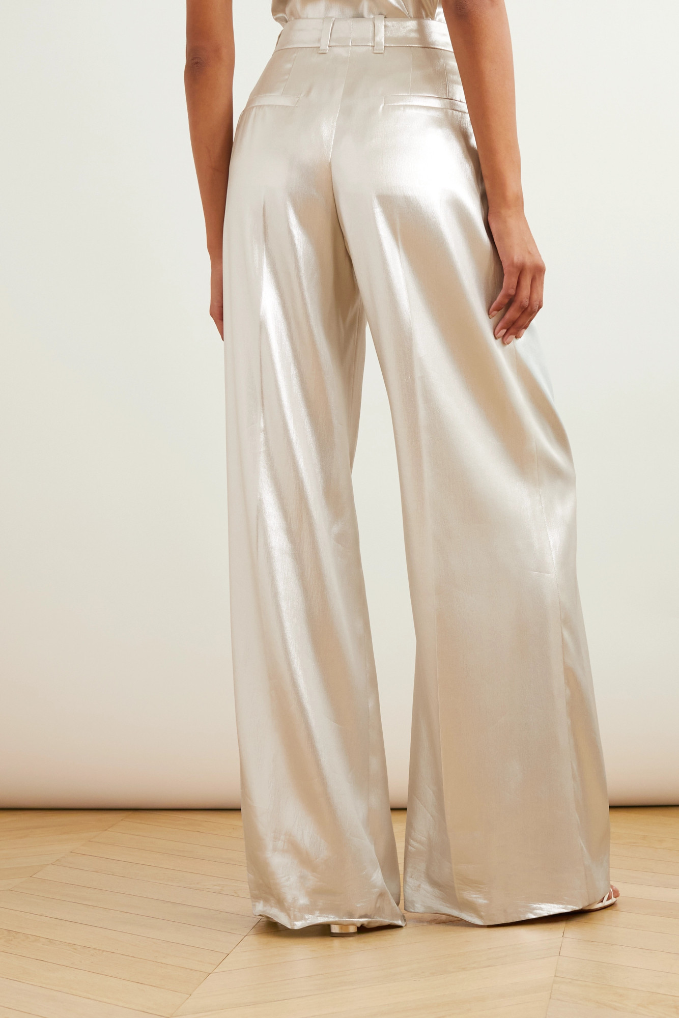 Chloé Wide-leg Silk Trousers In White