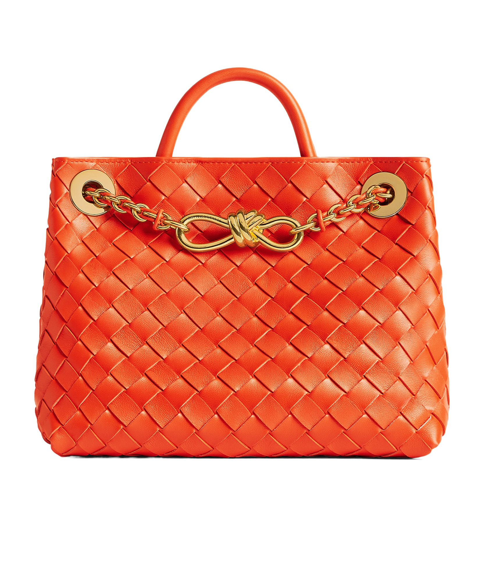 Bottega Veneta Small Andiamo Shoulder Bag With Chain Strap In Red