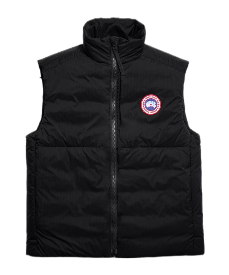 Canada Goose Knit Quilted Ribbed Sleeveless Vest In Black
