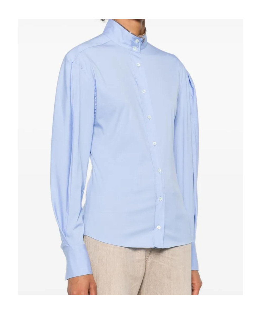 Brunello Cucinelli Puffed Sleeve Blouse In Blue