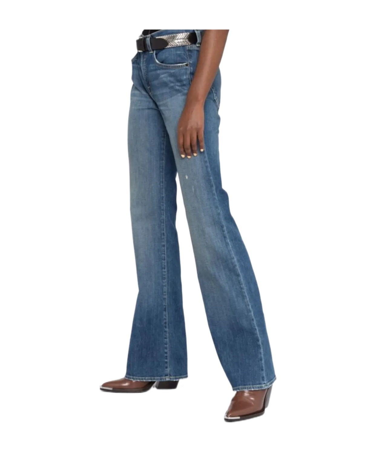 Nili Lotan Florence Distressed High-rise Flared Jeans In Blue