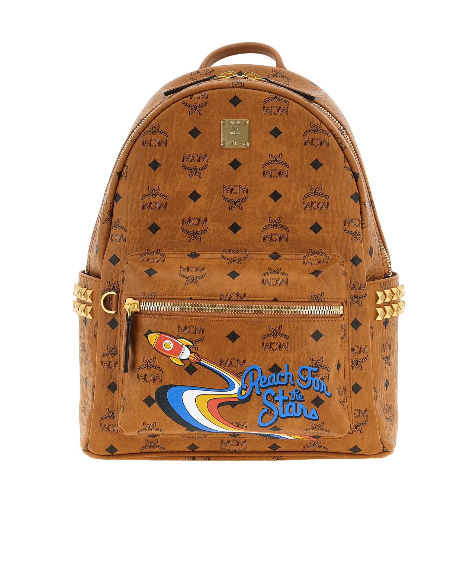 Mcm 'stark' Small-medium Backpack In Brown