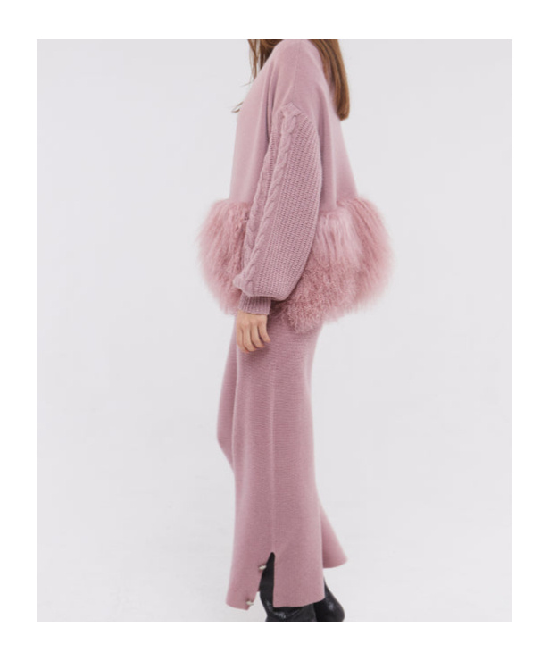 Izaak Azanei Elastic Waist Casual Pants In Pink