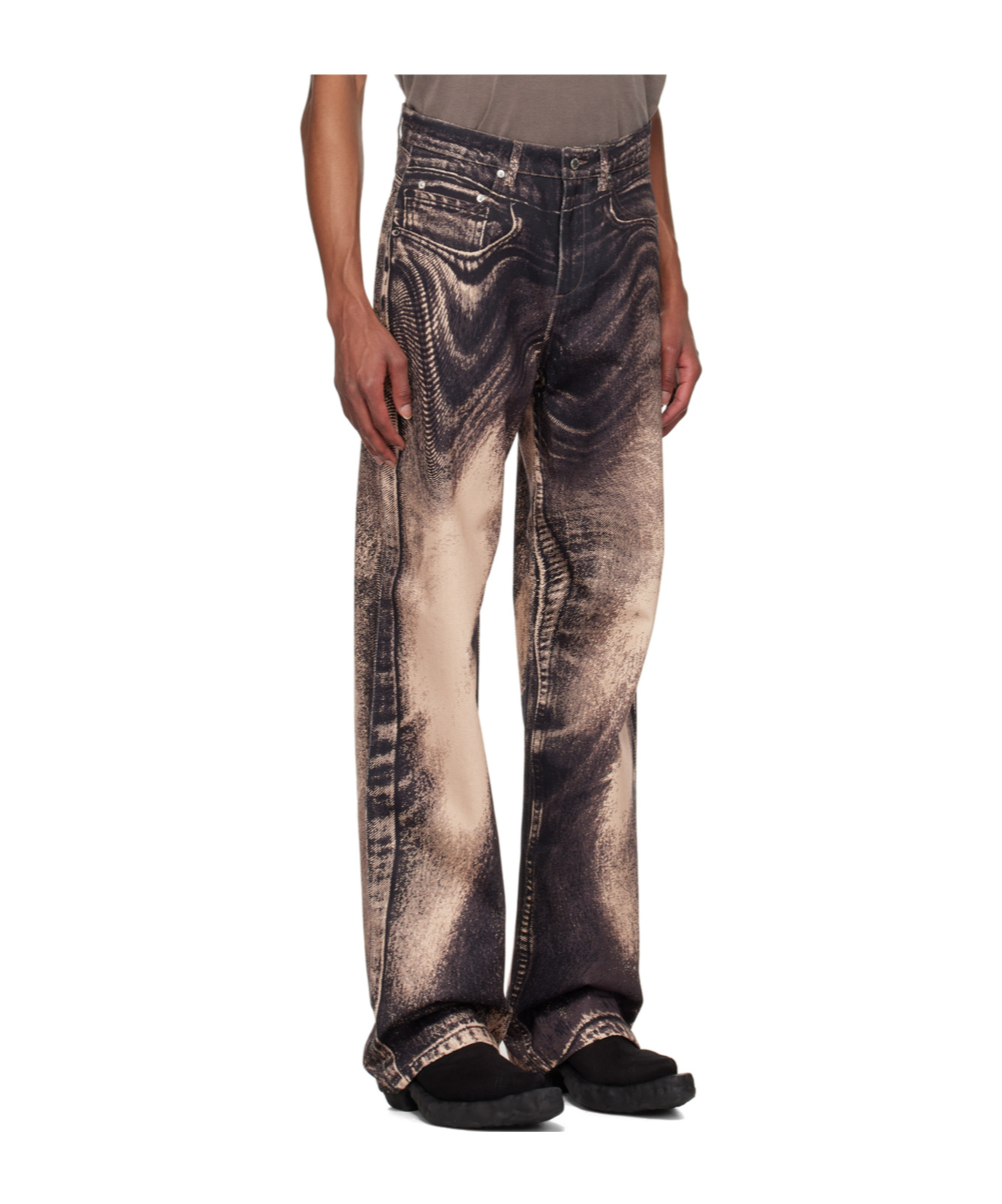 CAMPERLAB MELTING-EFFECT MID-RISE STRAIGHT-LEG JEANS