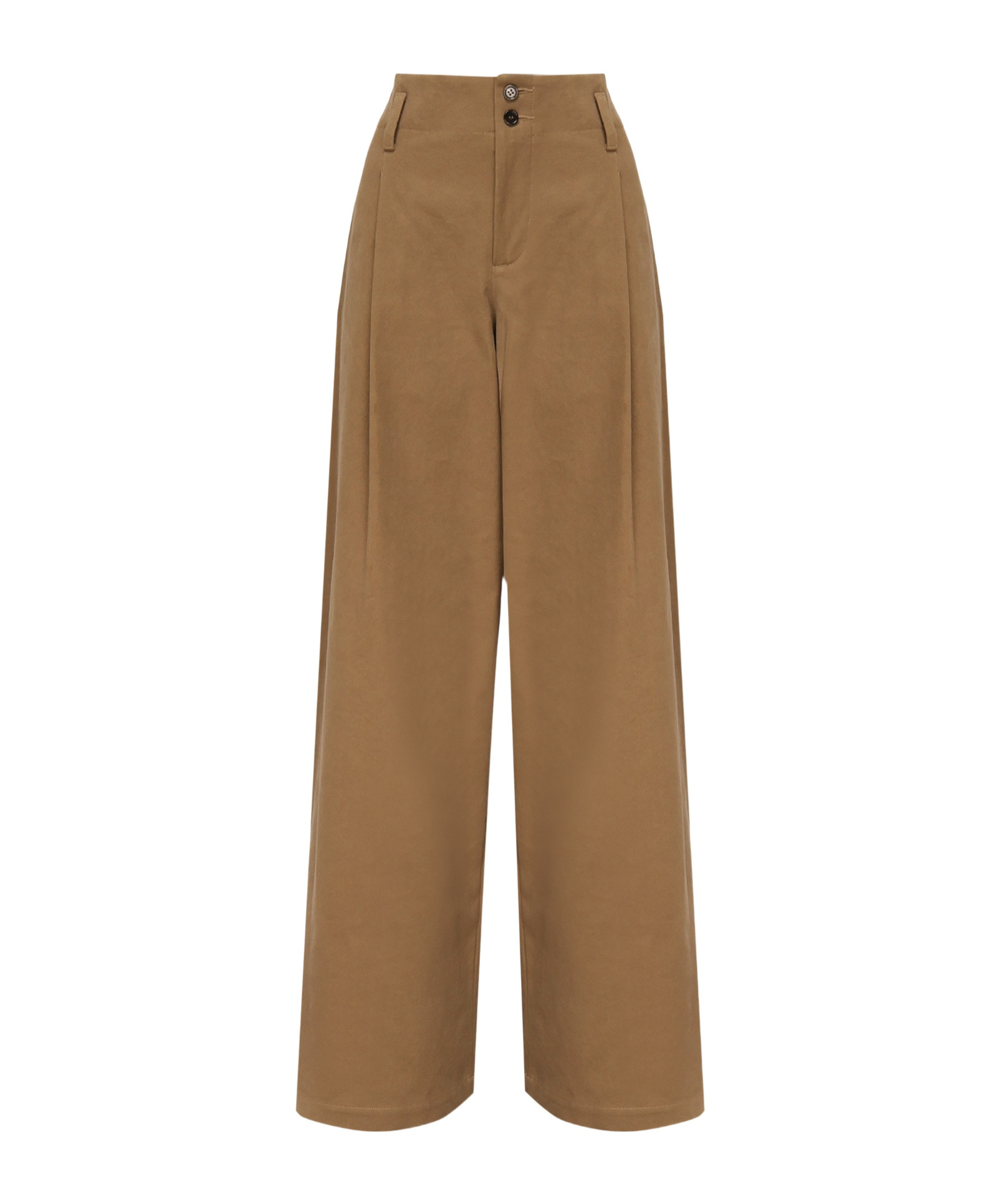 Chloé High-rise And Wide-leg Cotton Canvas Trousers Clothing In Brown