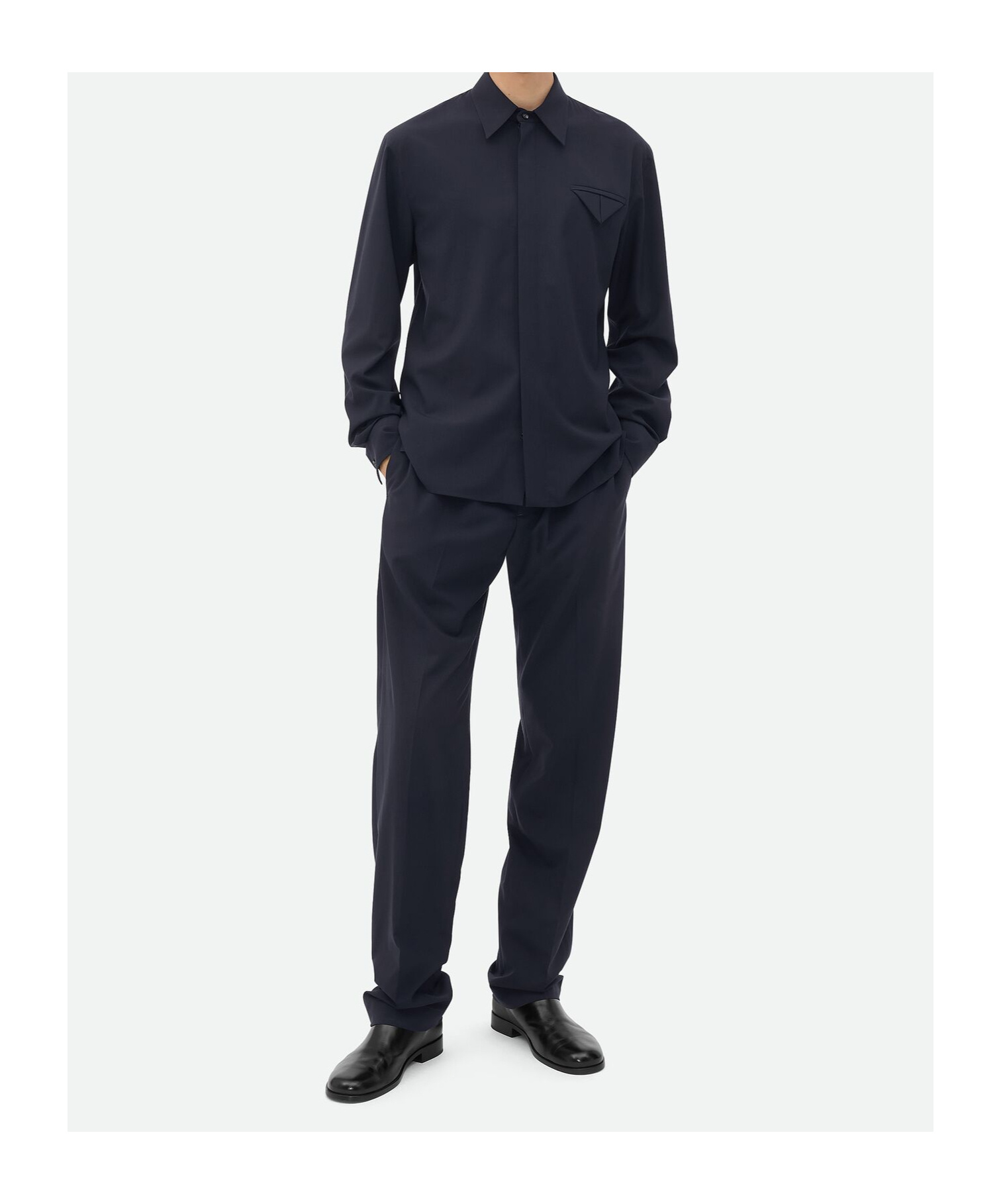 Bottega Veneta Thin Wool Shirt In Black