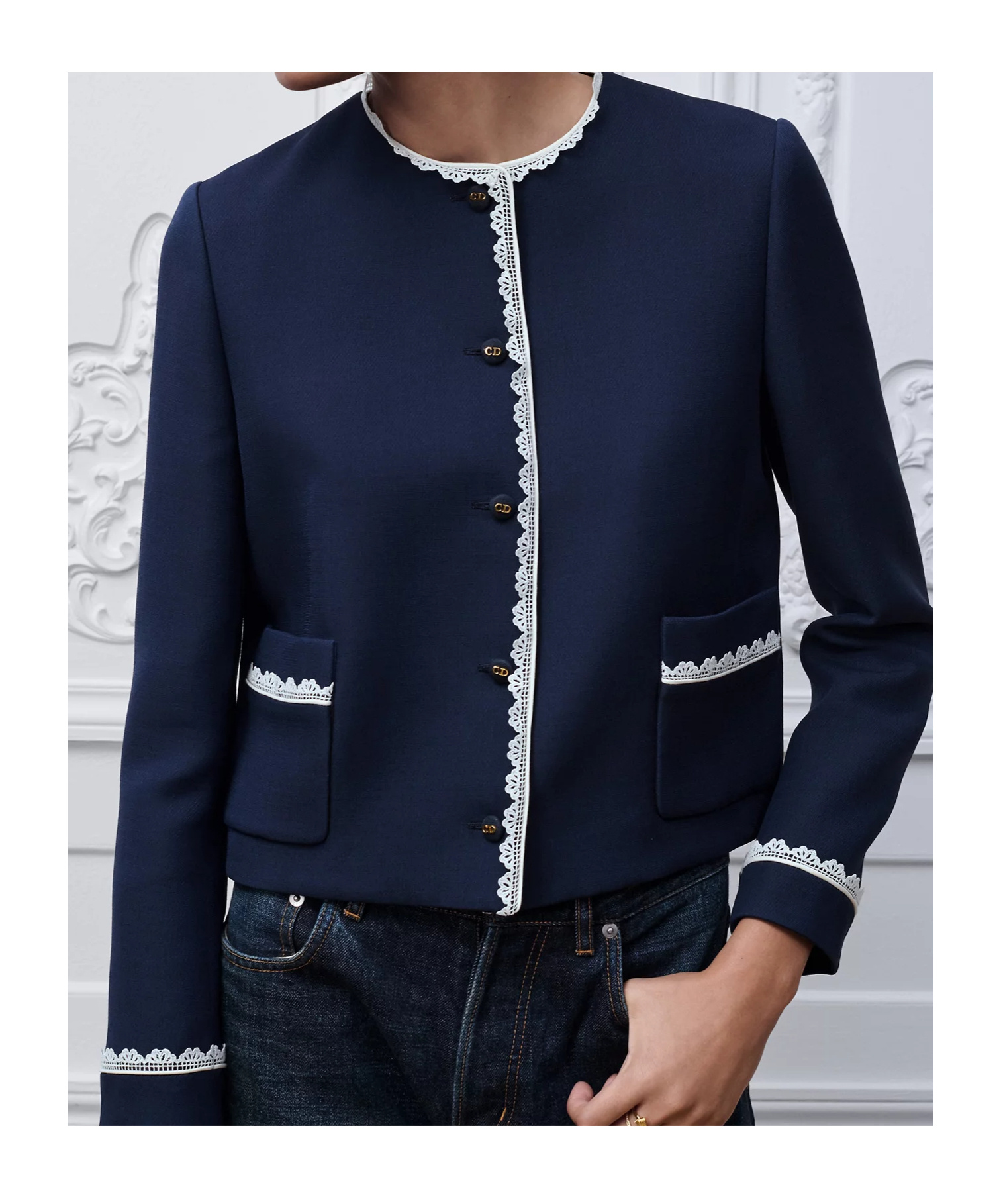 Dior Cropped Jacket In Blue