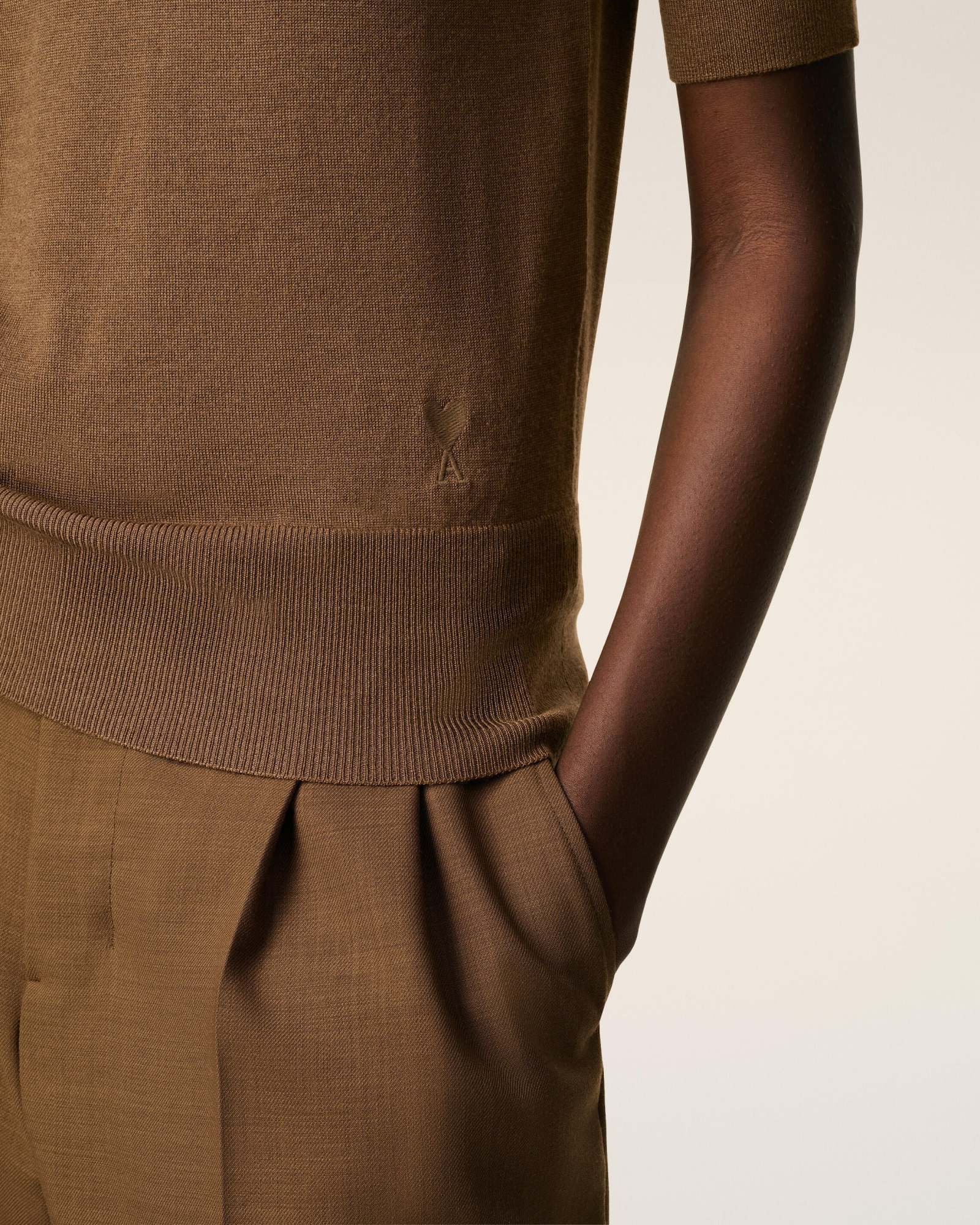 Ami Alexandre Mattiussi Short-sleeved Polo Shirt In Brown