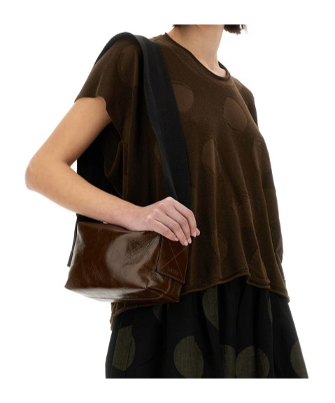Uma Wang Polka Dot Detailed Crewneck Knitted Top In Brown