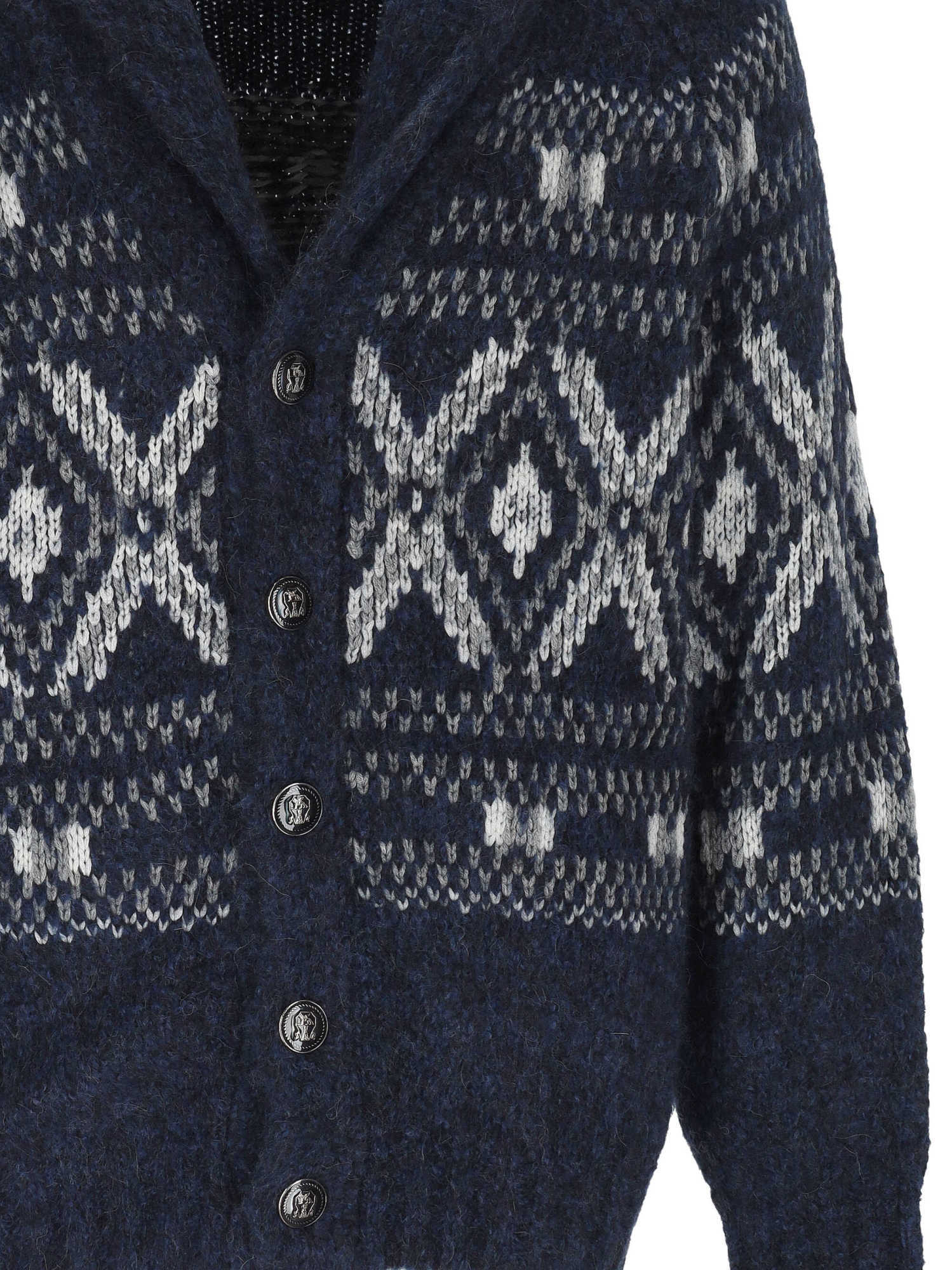 Brunello Cucinelli Long Sleeve Cardigan In Blue