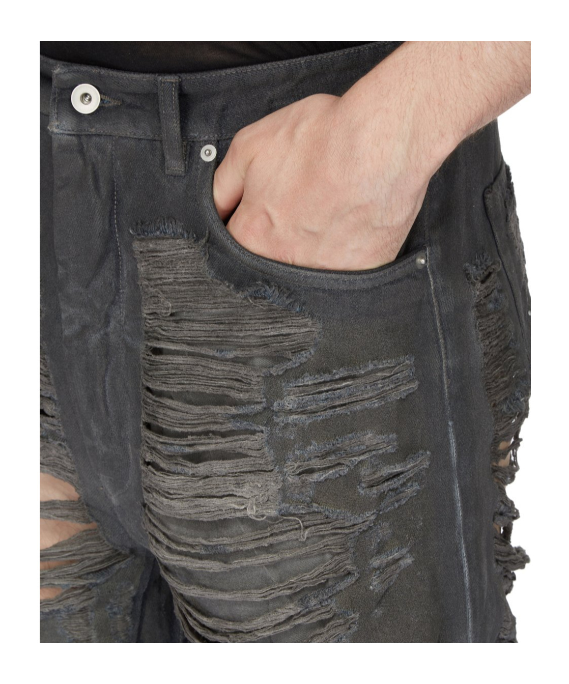 Rick Owens Drkshdw Drkshdw By Rick Owens Man Jeans Blue Size S Cotton, Elastomultiester In Black