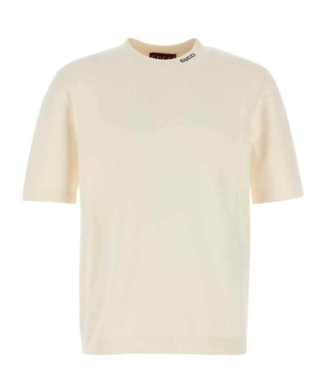 Gucci White Silk Blend Sweater In Neutral