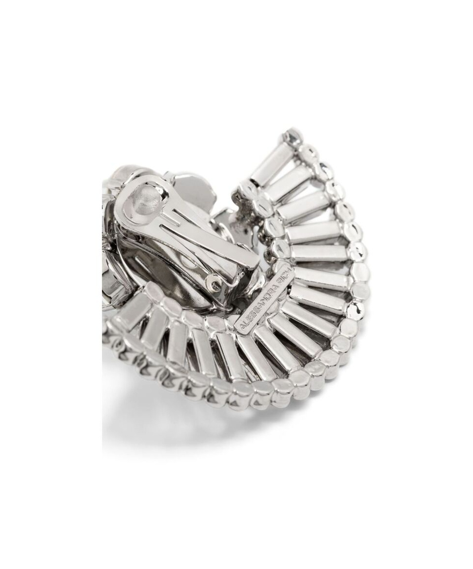 Alessandra Rich Crystal-embellished Clip-on Earrings In Gray