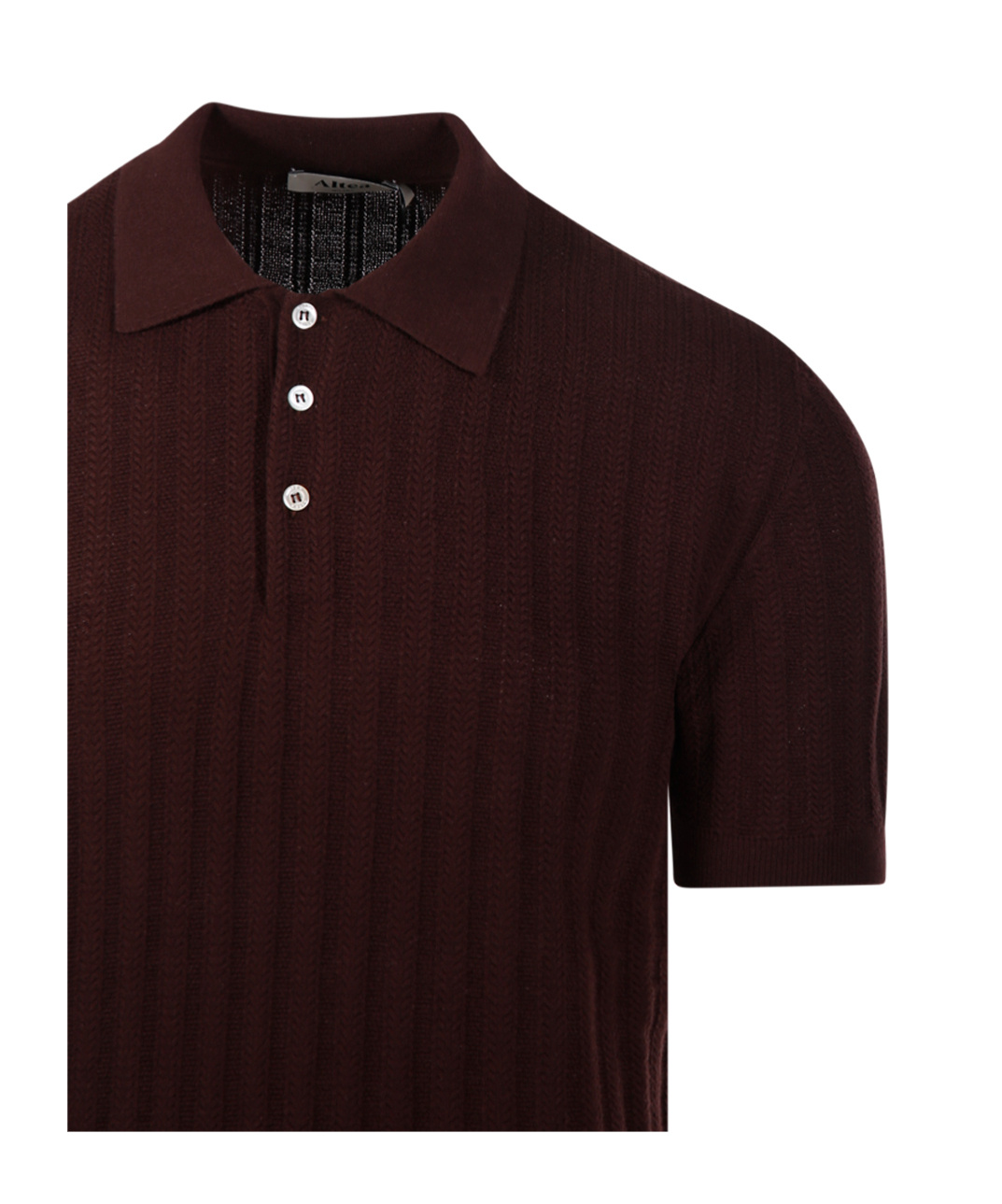 Altea Textured Ribbed Short Sleeve Polo In Black