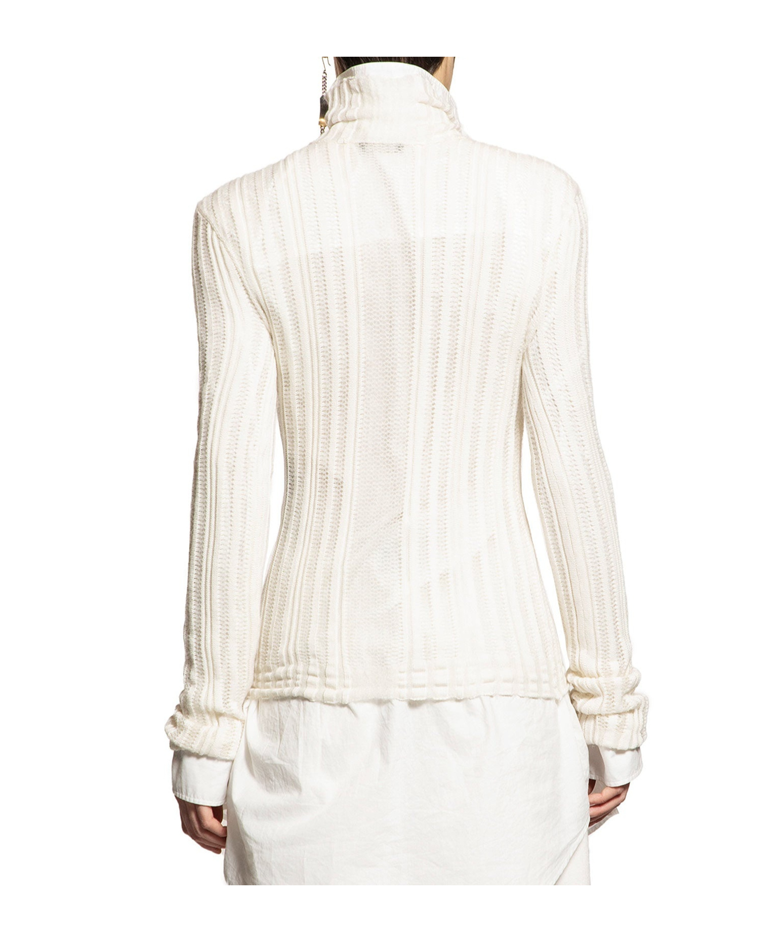 Ann Demeulemeester Long Sleeve Sweater In White