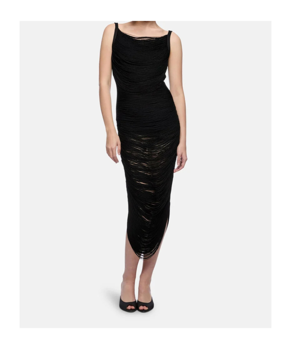 Shop Attico Black Midi Dress