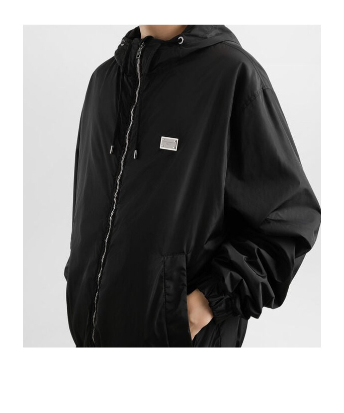 Dolce & Gabbana Logo-plaque Bomber Jacket In Black