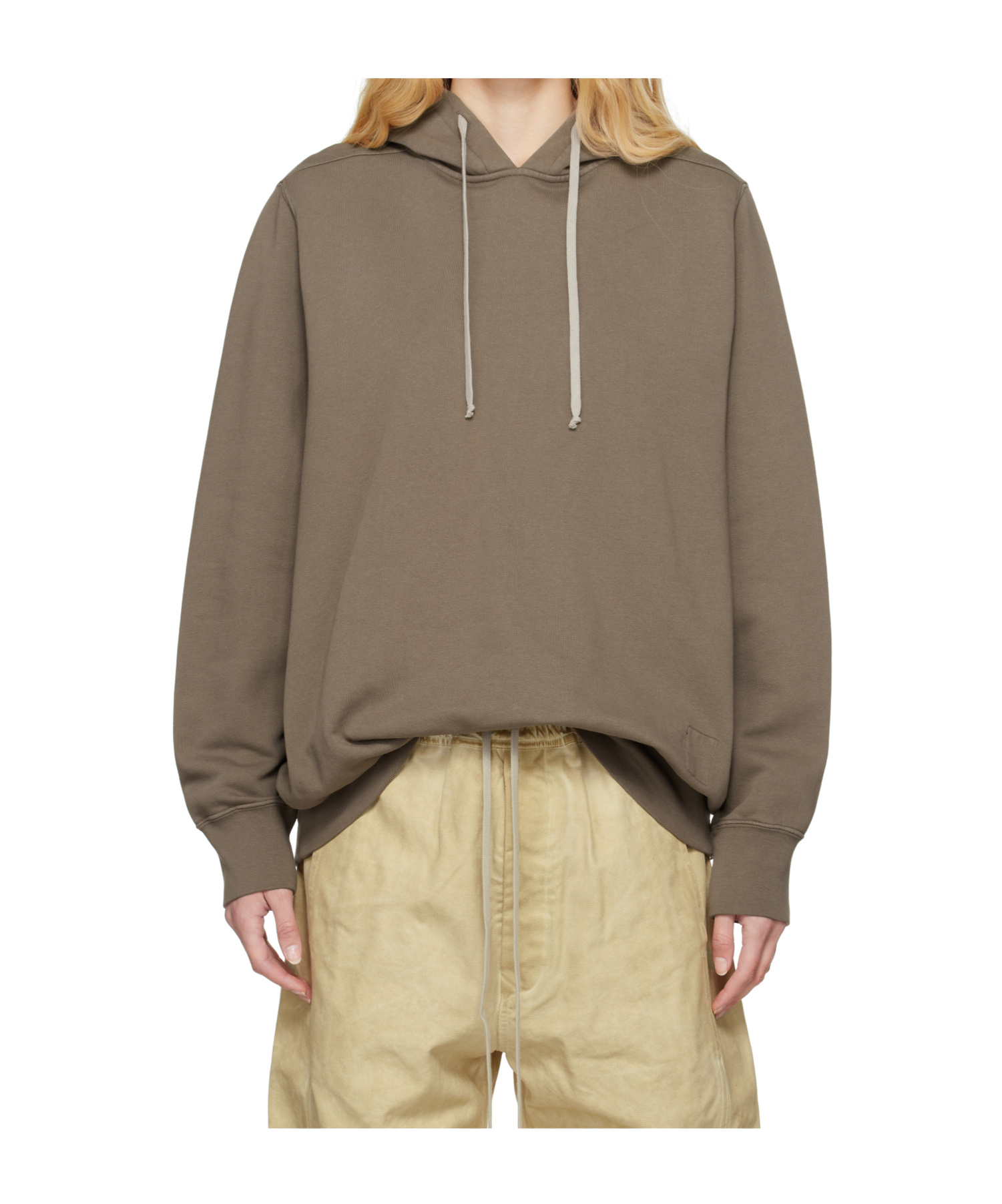 Rick Owens Drkshdw Gray Hollywood Oversized Hoodie In Gray