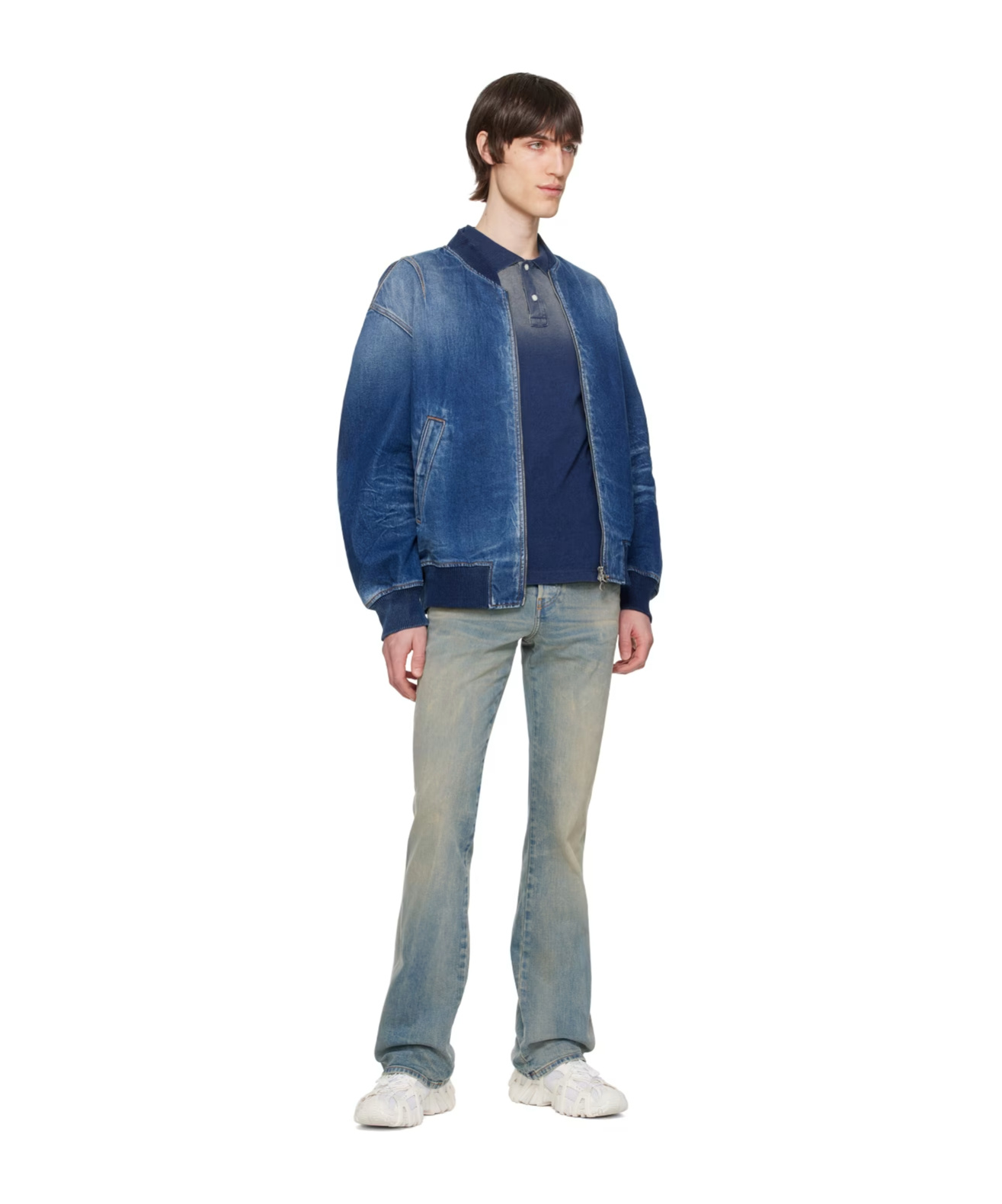 Diesel 1998 D-buck Low-rise Bootcut Jeans In Gray