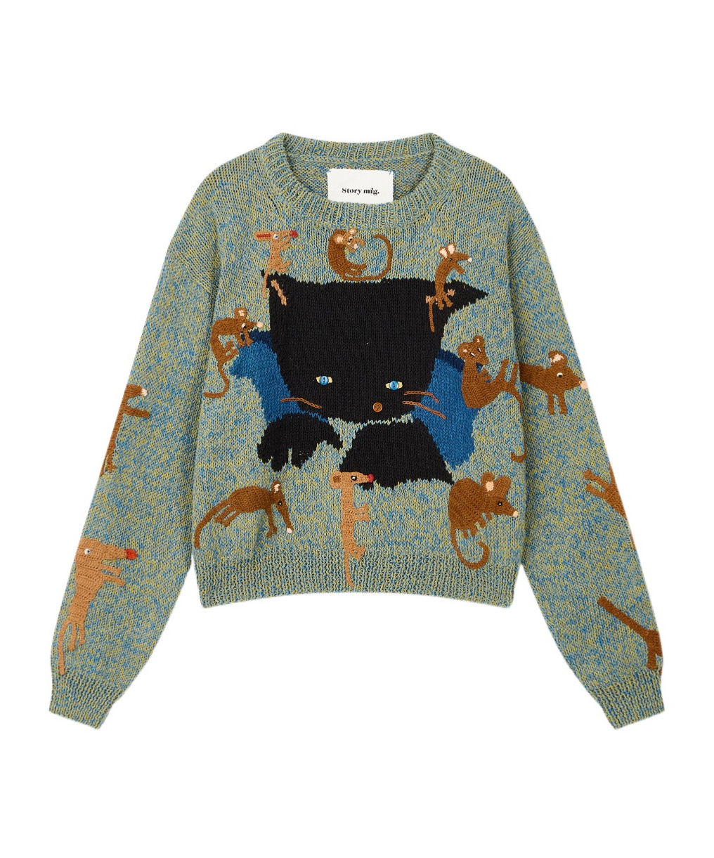 Story Mfg. Multicolor Piper Knit Sweater In Green