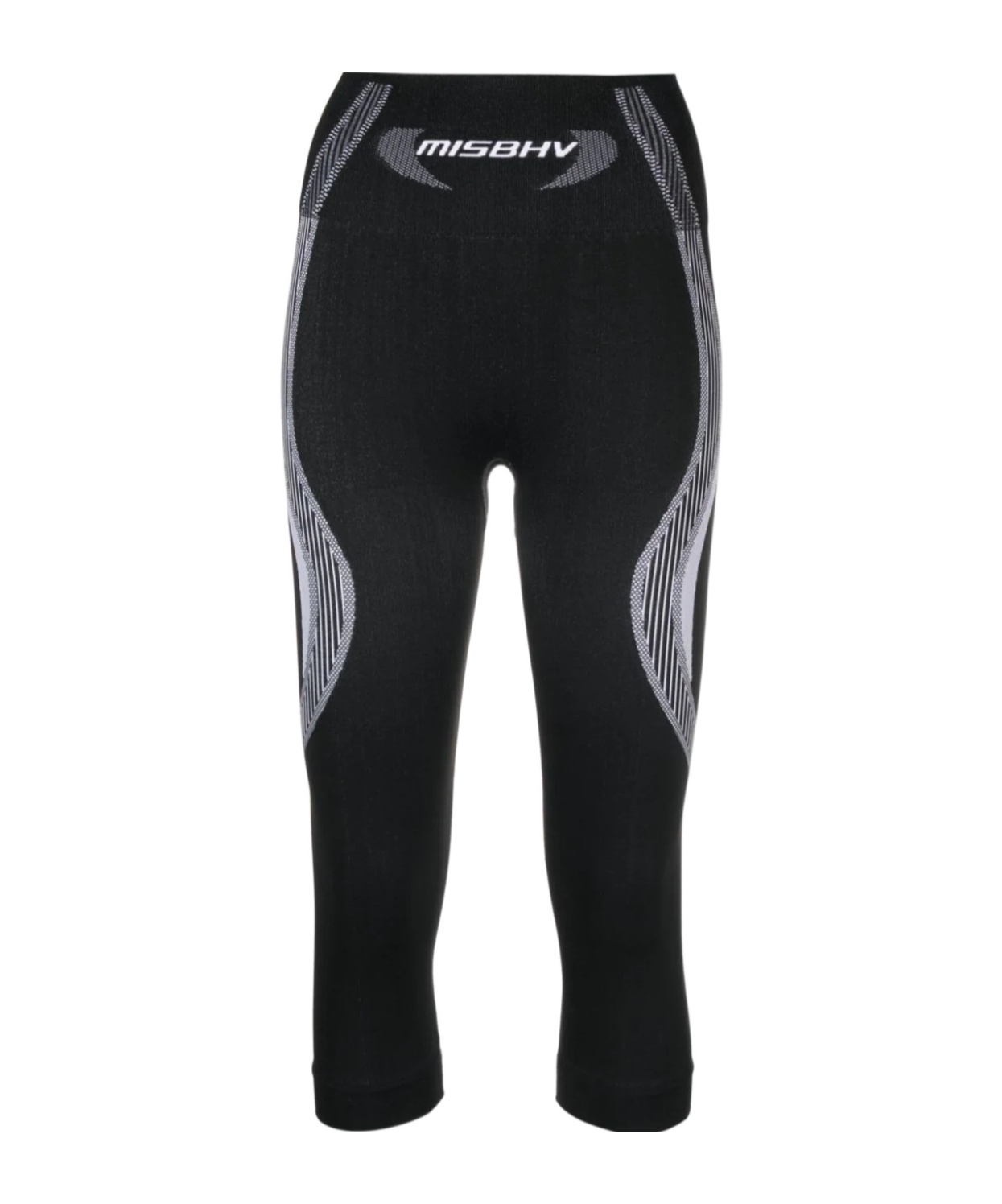 Misbhv Logo-waistband Cropped Leggings In Black