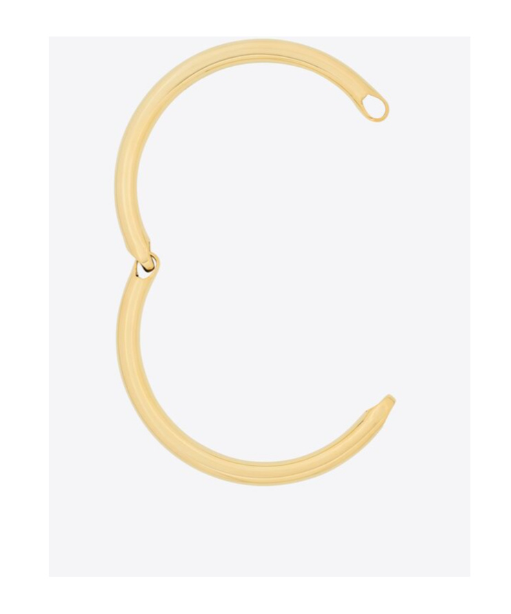 Saint Laurent Logo Tubular Necklace In Yellow