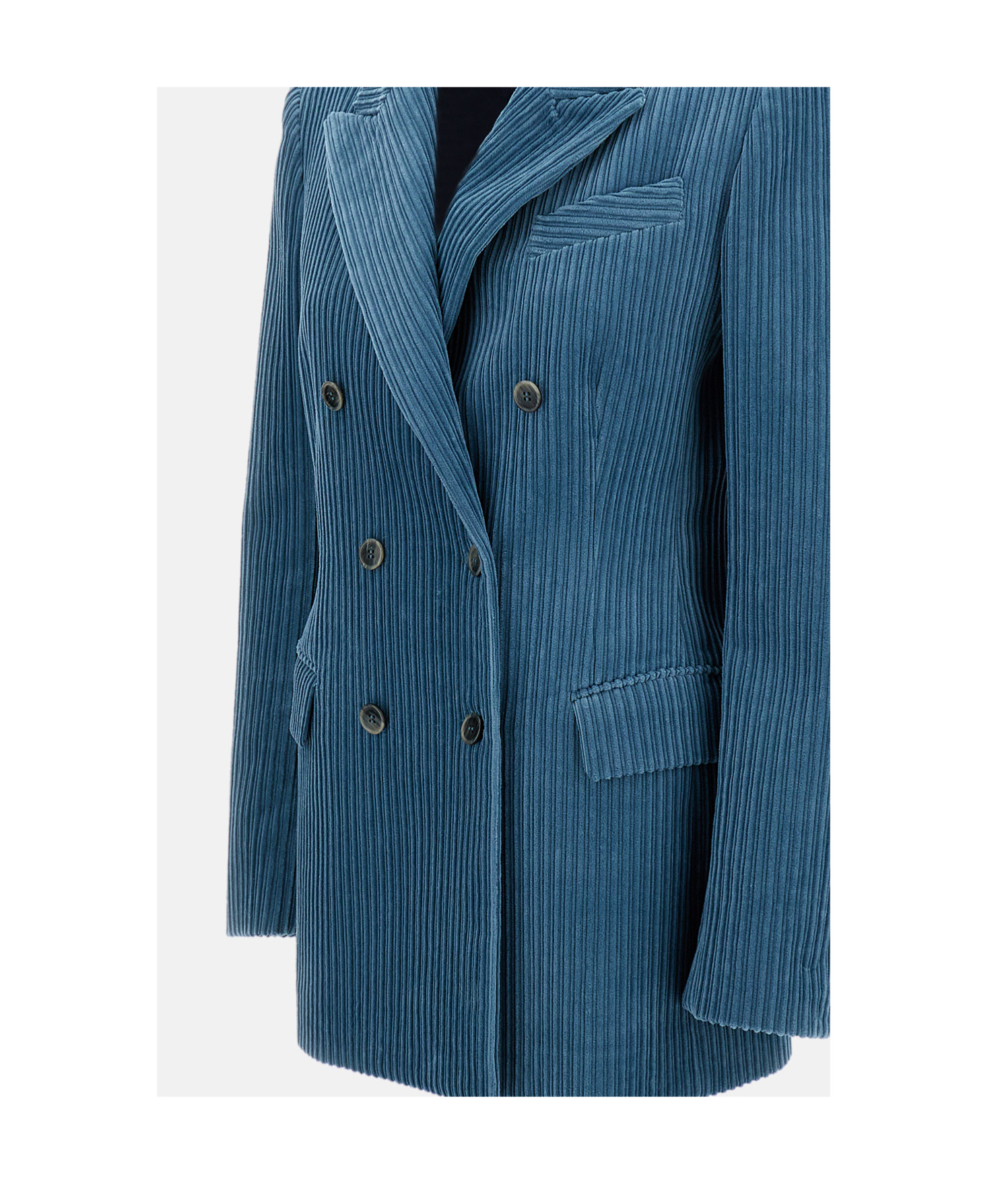 P.a.r.o.s.h Double-breasted Corduroy Blazer In Blue