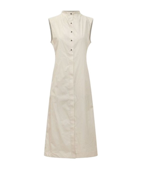 Loulou Studio Maui Striped Maxi Dress In Brown