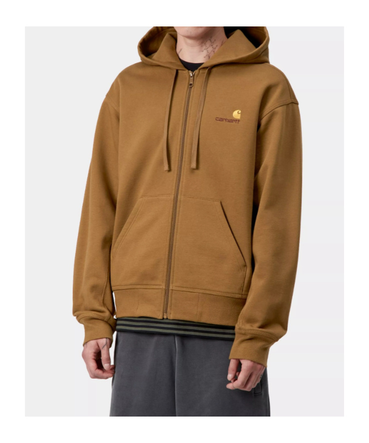 Carhartt Hooded American Script Jacket In Brown