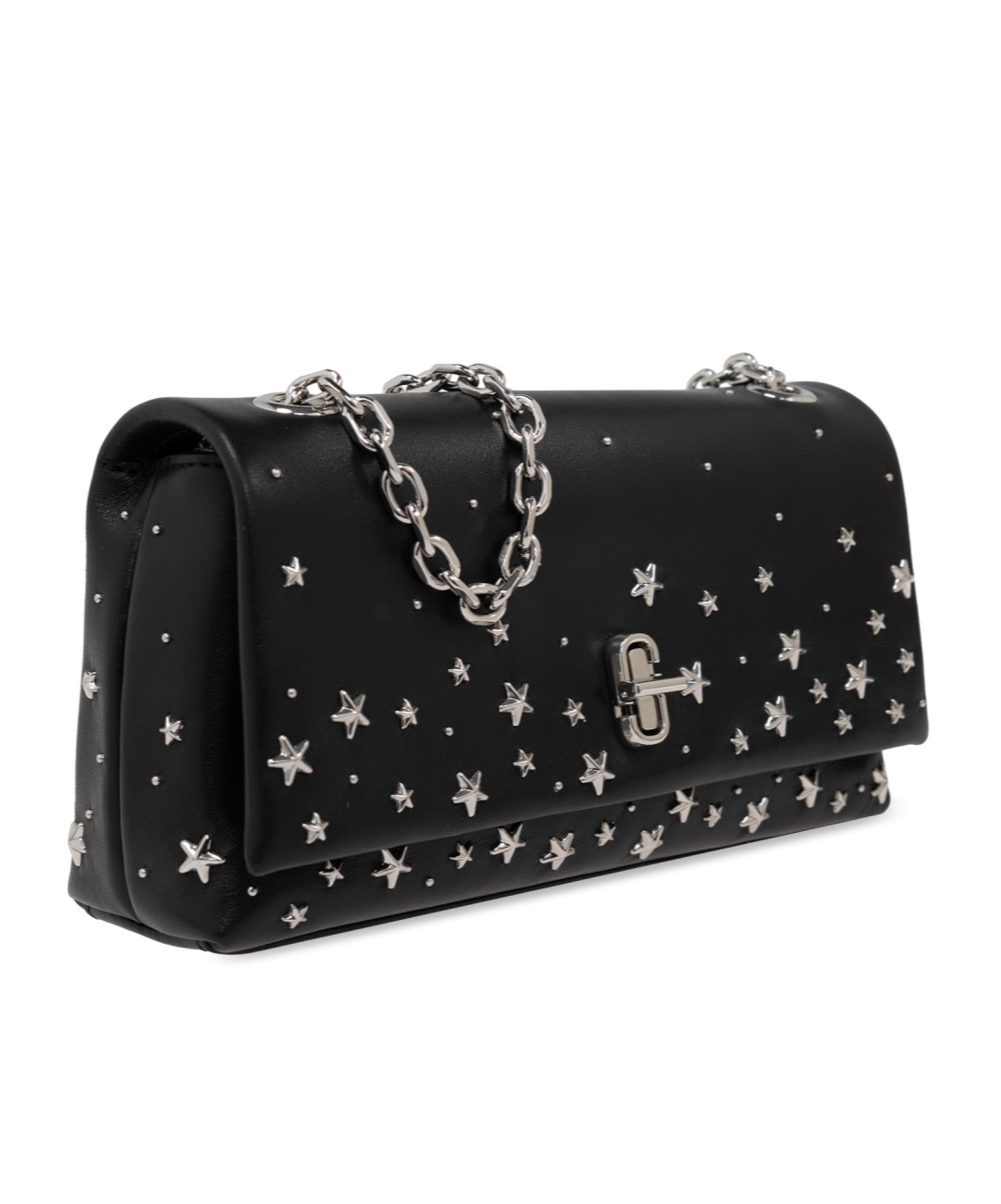 Marc Jacobs The Star Embellished Dual Chain Shoulder Bag In Black
